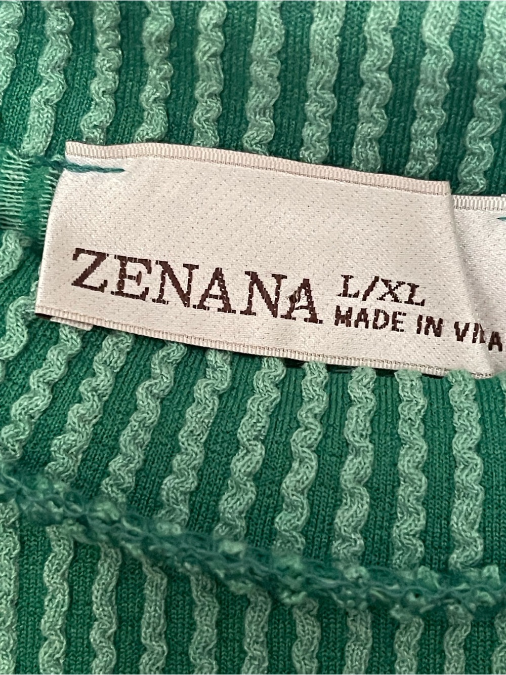 Zenana Outfitters Ribbed Short-Sleeve Top in Green and Gray - Picture 3 of 7